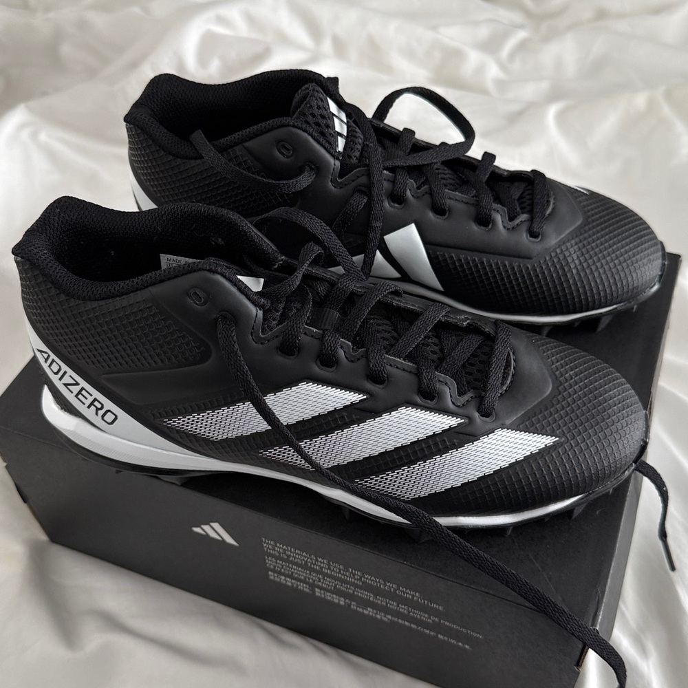 Adidas Adizero Black and White Cleats - Picture 2 of 4